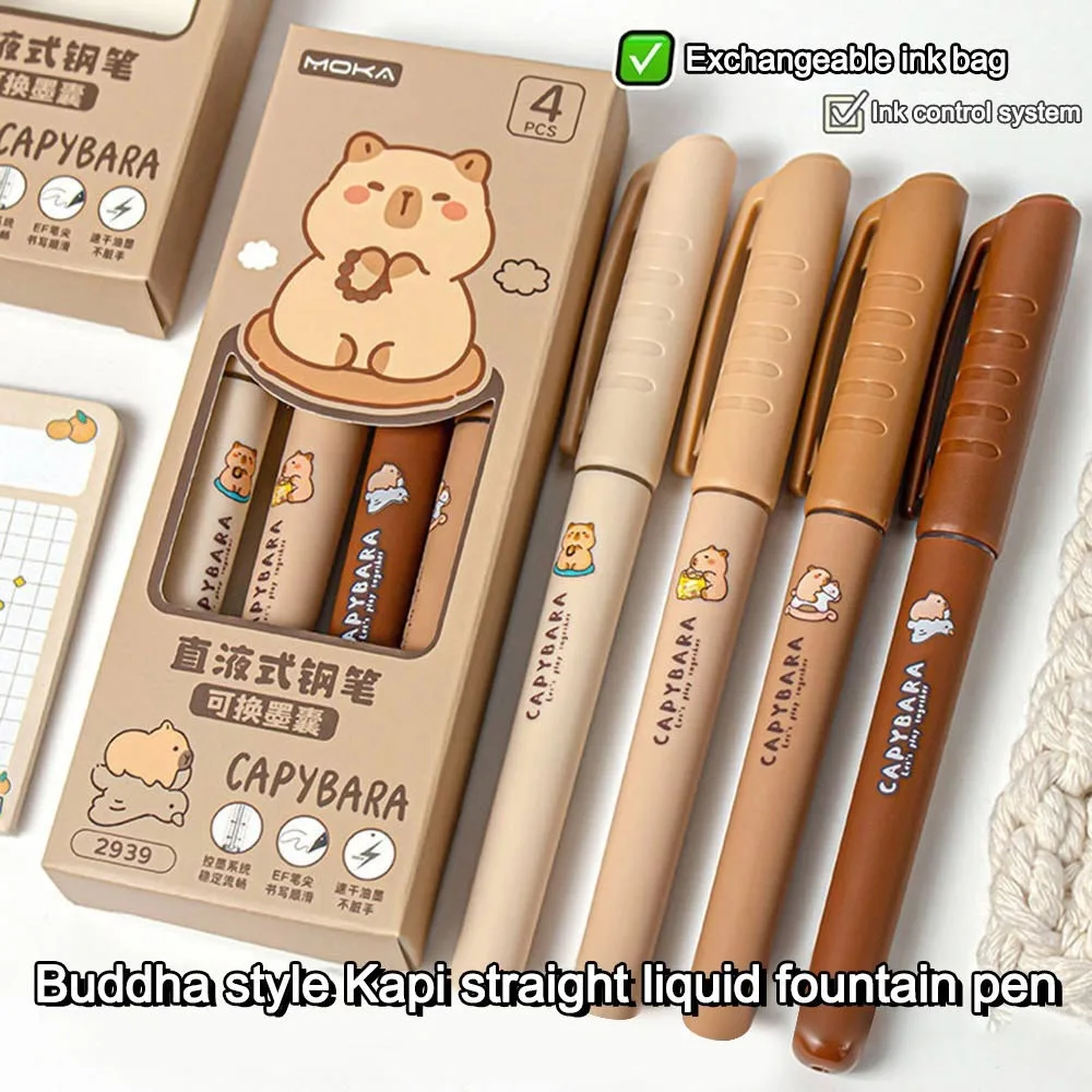 

Cute Cartoon Capibara Fountain Pen EF Tip Quick-drying Refillable Fountain Pen Replacable Ink Fountain Pens Writing Stationery