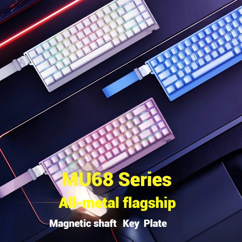 Mu68pro Wired Mechanical Keyboard 68keys Gaming Keyboard Hotswap Magnetic Switch All Aluminum 8k Rgb Light Gaming Accessories