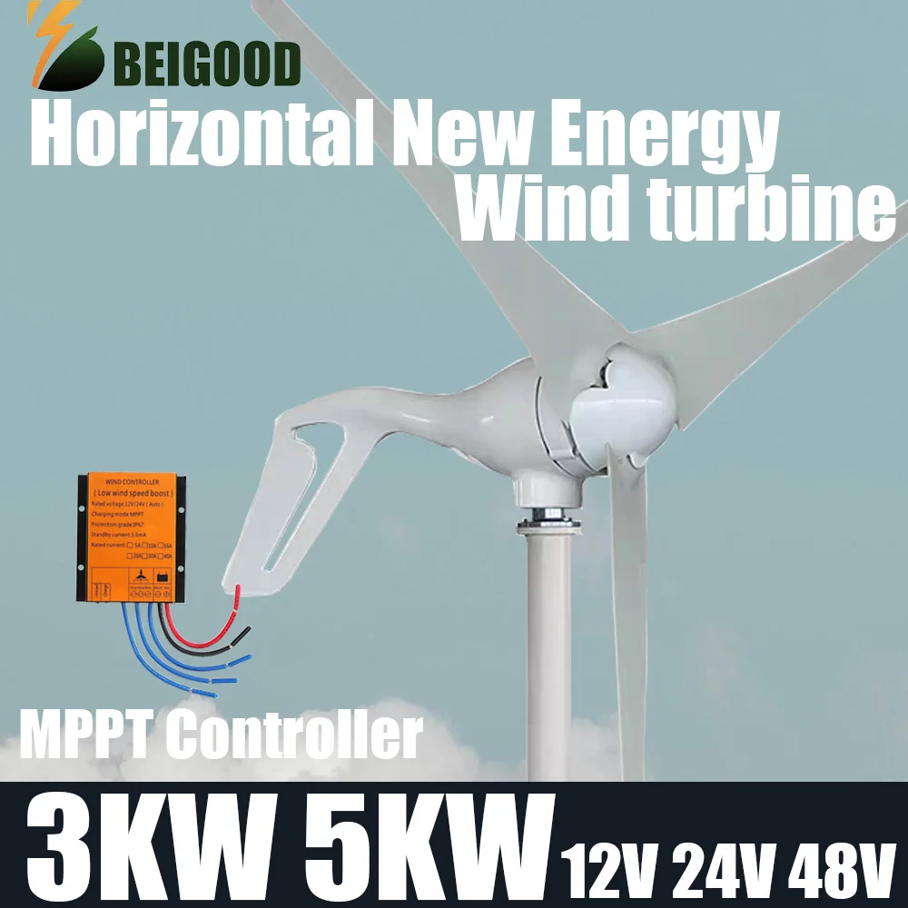 gerador de turbina eolica com controlador de carga mppt pequeno moinho de vento rv iate fazenda uso domestico sistema 3000w 5000w 01