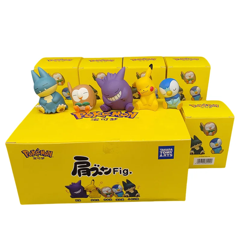 Pokemon 5pcs Pikachu Action Figure Toys Gengar Psyduck Snorlax Jigglypuff Lucario Anime Collection Model Doll Kids Birthday Gift