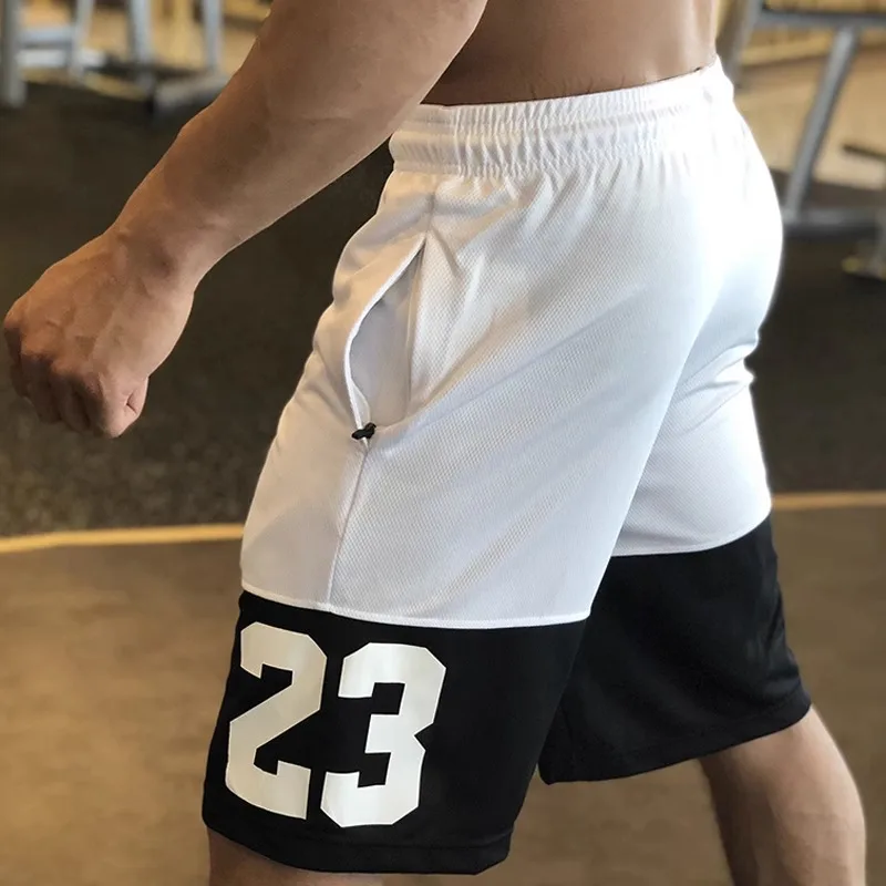 Basketball Shorts for Men with Zip Pocket Running Fitness Bermuda Shorts Gym Loose Breathable Leisure Fitness Sportswear