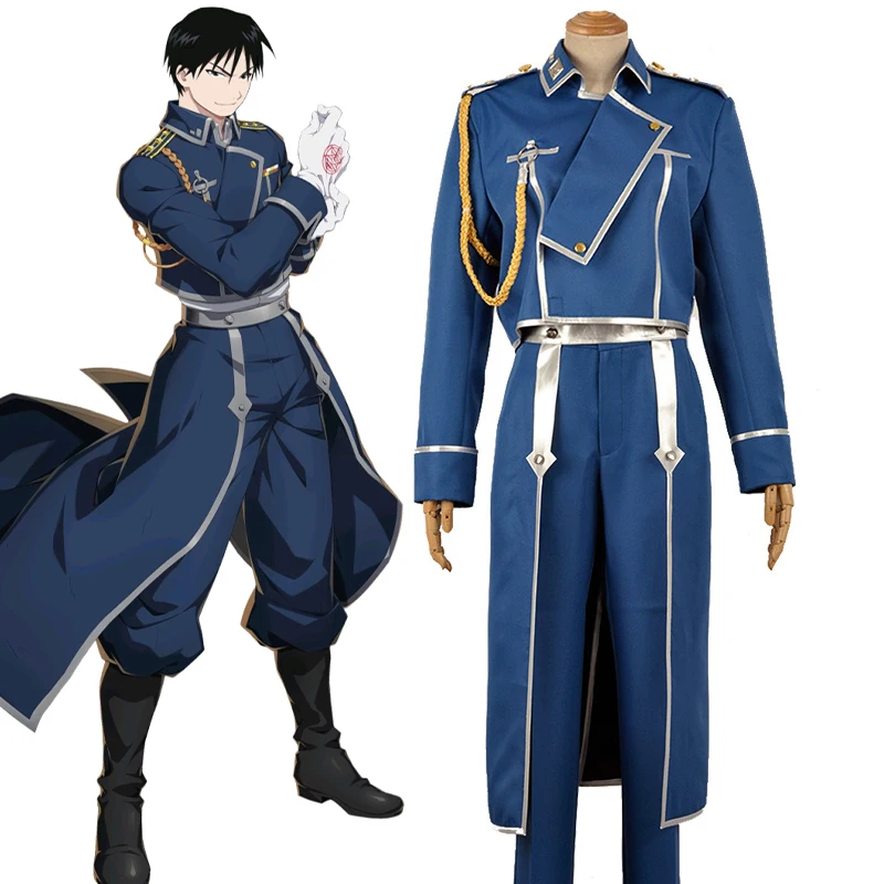 

Аниме Ролевая игра Рой Мустанг Косплей Костюм Хэллоуин Вечеринка Необычный наряд Военная форма Тренч Комплект