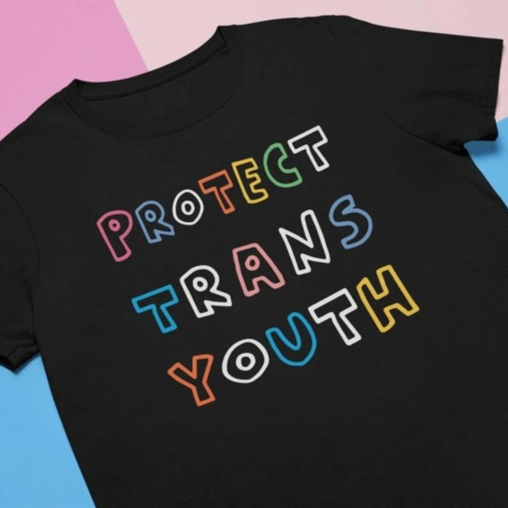 

Protect Trans Youth Graphic T Shirts Lgbtq Rights Stonewall Riots Woman Trans Men Power Unisex T-Shirt Cotton Short-sleev