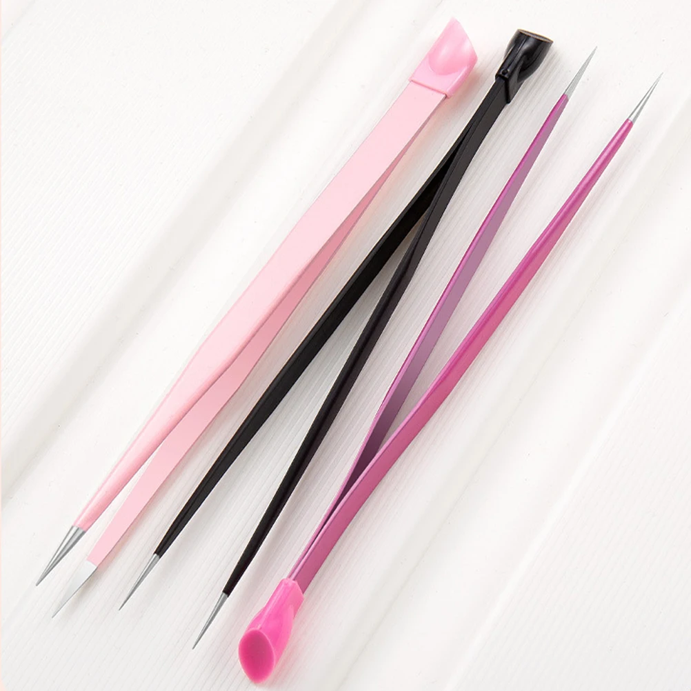 

3pcs Multi Nail Pick Tools Tweezers Dual ended Stainless Steel Craft Tools for Eyelash Extensions Beads Nail Art