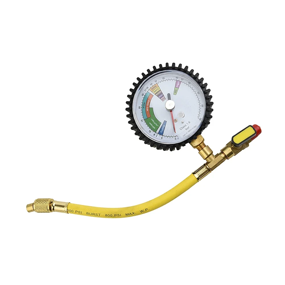 Pressure Gauge Brass Nitrogen Pressure Gauge with Large Display Suitable for All Air Conditioning and Refrigeration Systems!