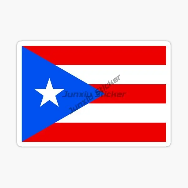 Creative Puerto Rico PR Flag Emblem Frog PVC Waterproof Stickers for Decorate Car Wall Room Van Table Motorcycle Off-road