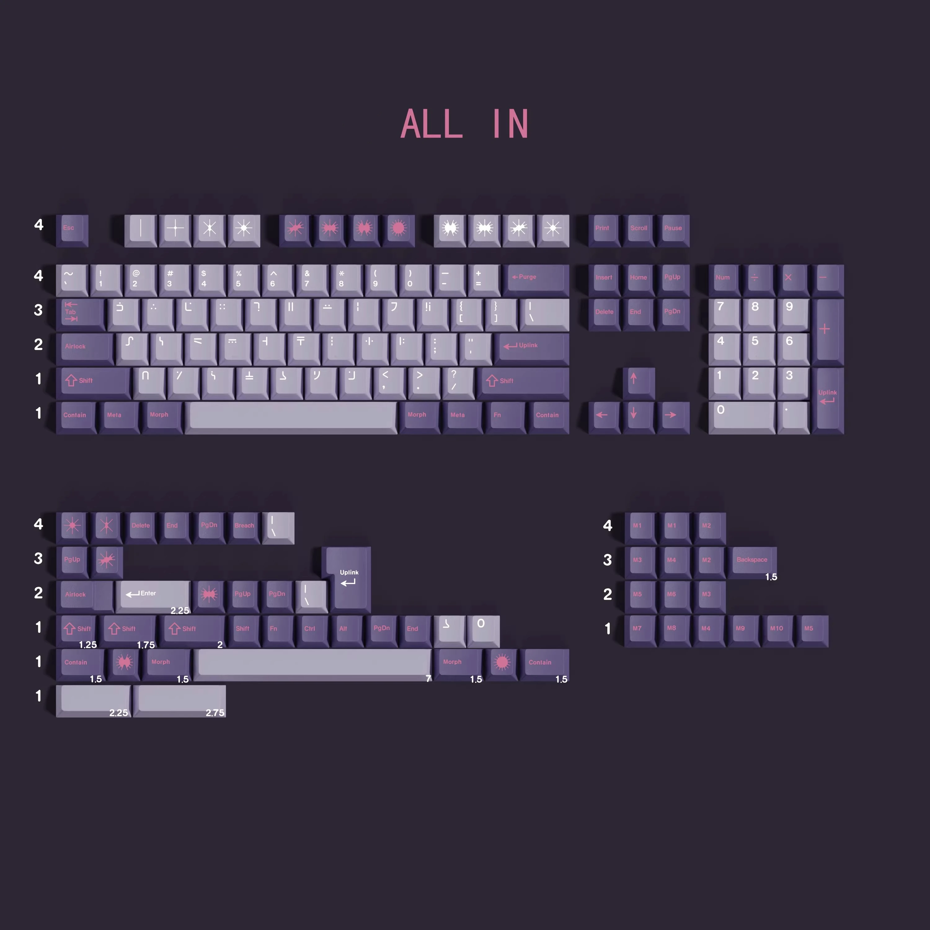 1 Set GMK Symbiote Keycaps PBT 5 Side Dye Subbed Key Caps Cherry Profile Keycap For Alice Double B Split 7U Spacebar
