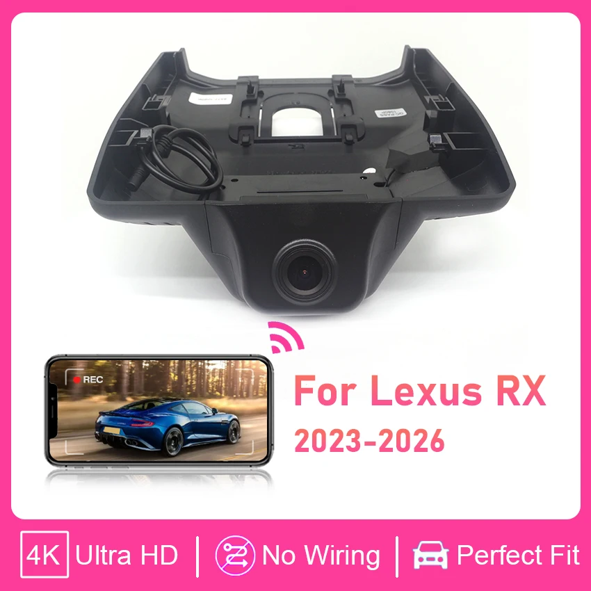 

Plug and Play Dash Cam Car Video Recorder Wifi DVR 4K DashCam Car Camera For Lexus RX 350 500 RX500H RX350H 2023 2024 2025 2026