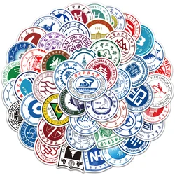 50PCS Popular Chinese University Logo Stickers for Luggage Laptop IPad Journal Diary Cup Waterproof Sticker