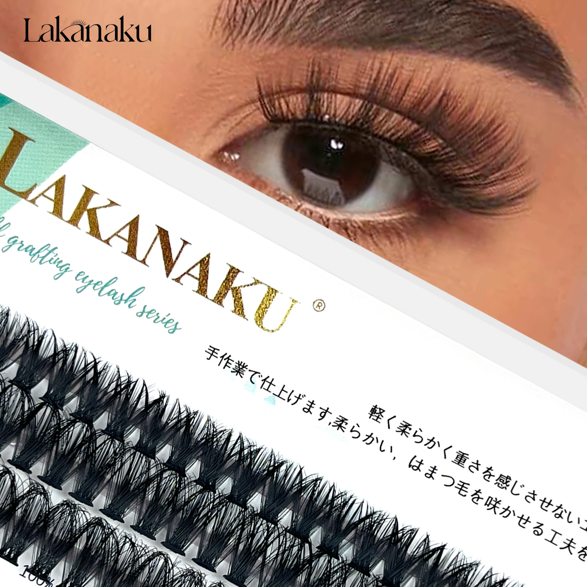 LAKANAKU 20D 30D 40D 50D 60D 80D Mixed Tray Individual Bundles Lashes 60Fans Volume Eyelashes Soft Natural Mink Cluster Lashes