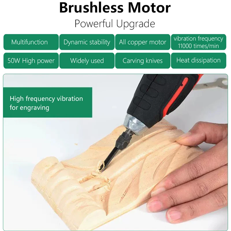 50W Electric Engraving Machine Wood Carving Chisel Carpentry For Bonsai Stump Repair Small Carved DIY Electrical Tools With Box