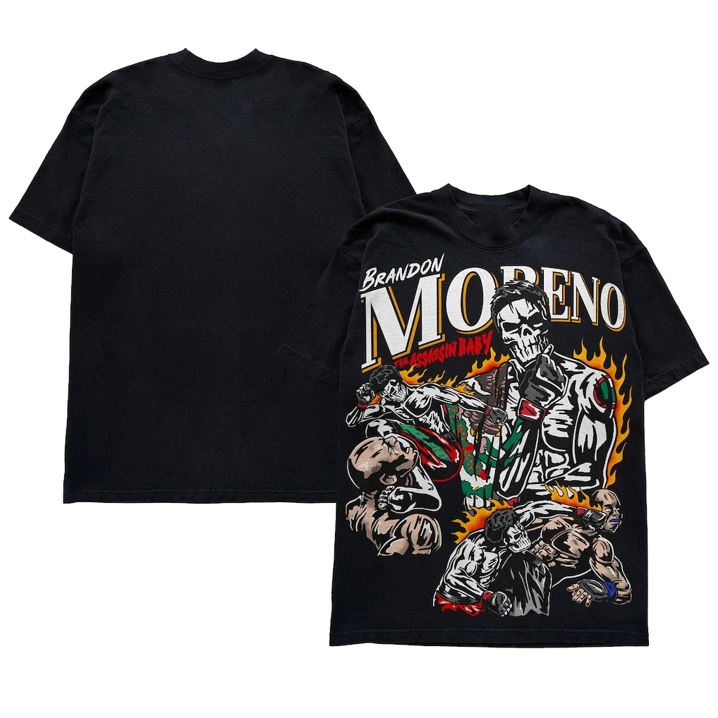 Sommer-Top Boxer MMA Octagonal Cage Herren Warren Lotas Schwarz Brandon Moreno The Assassin T-Shirt Neues Herren Schnelltrocknendes Sport-Top