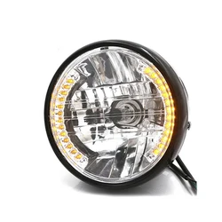 Universal 7Inch Motorcycle Headlight 12V LED Turn Signal Light Yellow light For Motorcycle modification