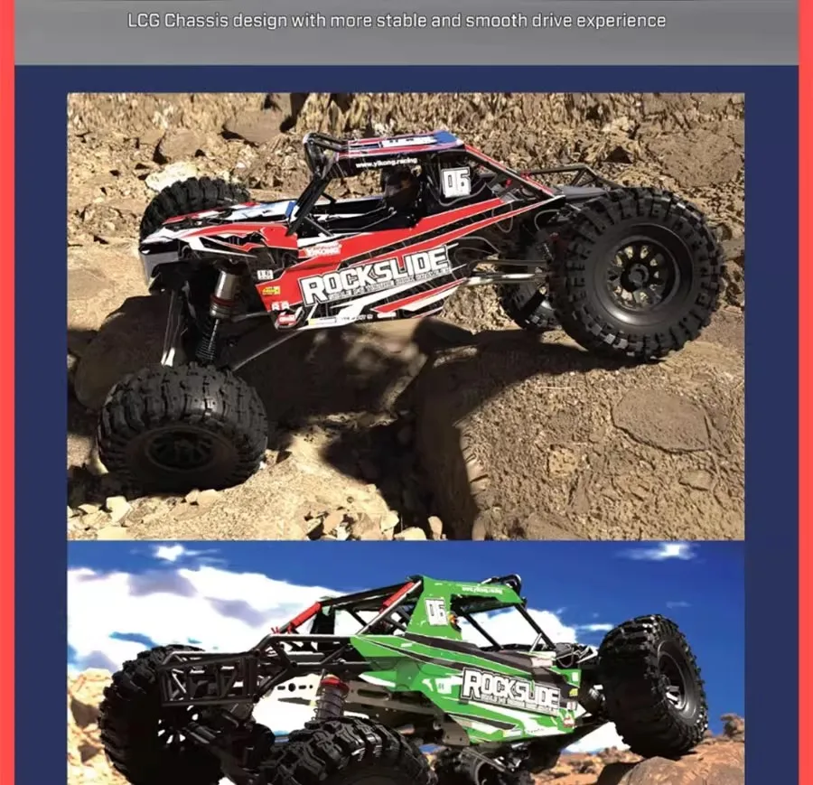 YK4061 1/6 centro de gravedad ultra bajo ROCK SLIDE RC control remoto vehículo todoterreno trepador de roca eléctrico