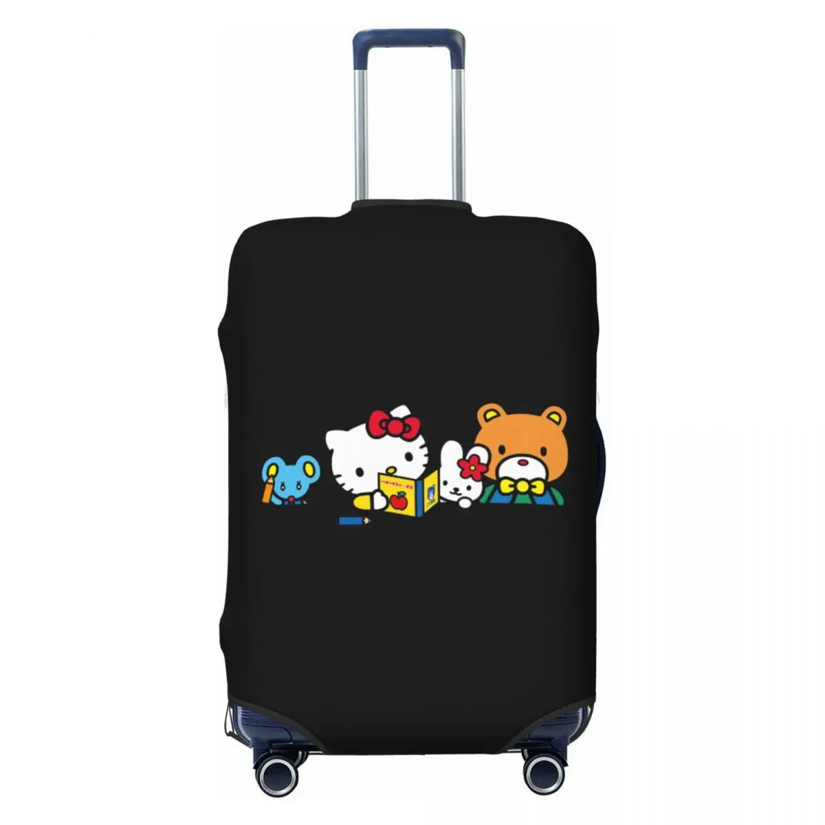 

Custom Hello Kitty Cat Book Travel Luggage Cover Washable Suitcase Cover Protector Fit 18-32 Inch