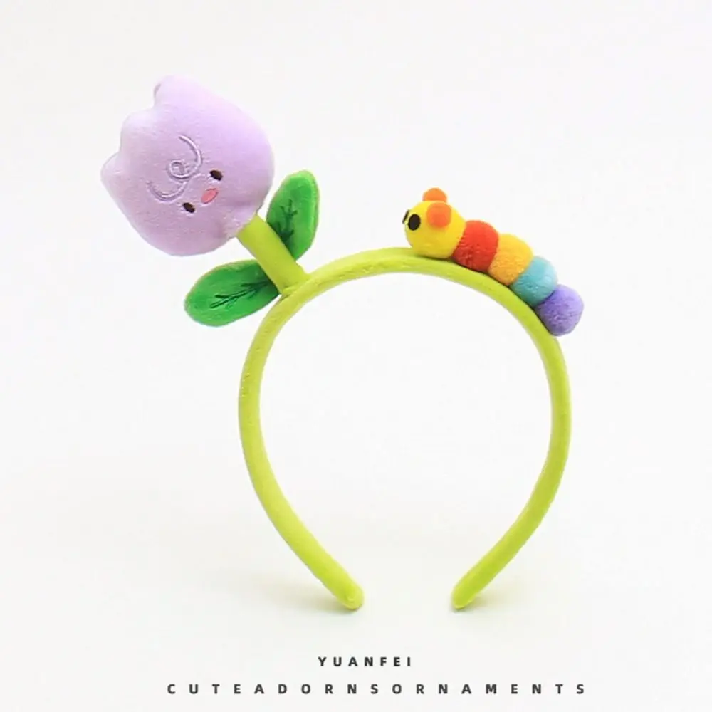 Caterpillar Cute Flowers Cartoon Headband Windmill Leaf-Green Bean SproutsFlower Funny Headband Hair Clip Headdress Female