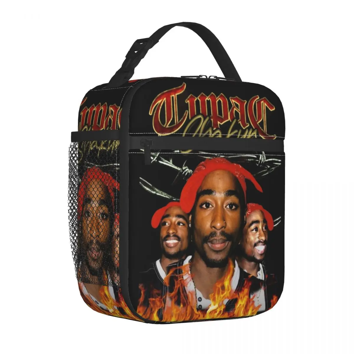 Tupac Insulated Lunch Bag High Capacity Hip Hop Rapper Meal Container Cooler Bag Lunch Box Tote College Outdoor Food Handbags