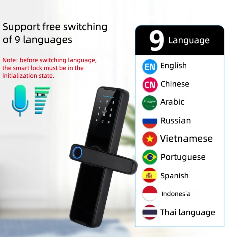 Smart Fingerprint Door Lock with APP Control & Keyless Entry, Touch to Open Metal Security Gate Lock for Outdoor Anti-Theft Door