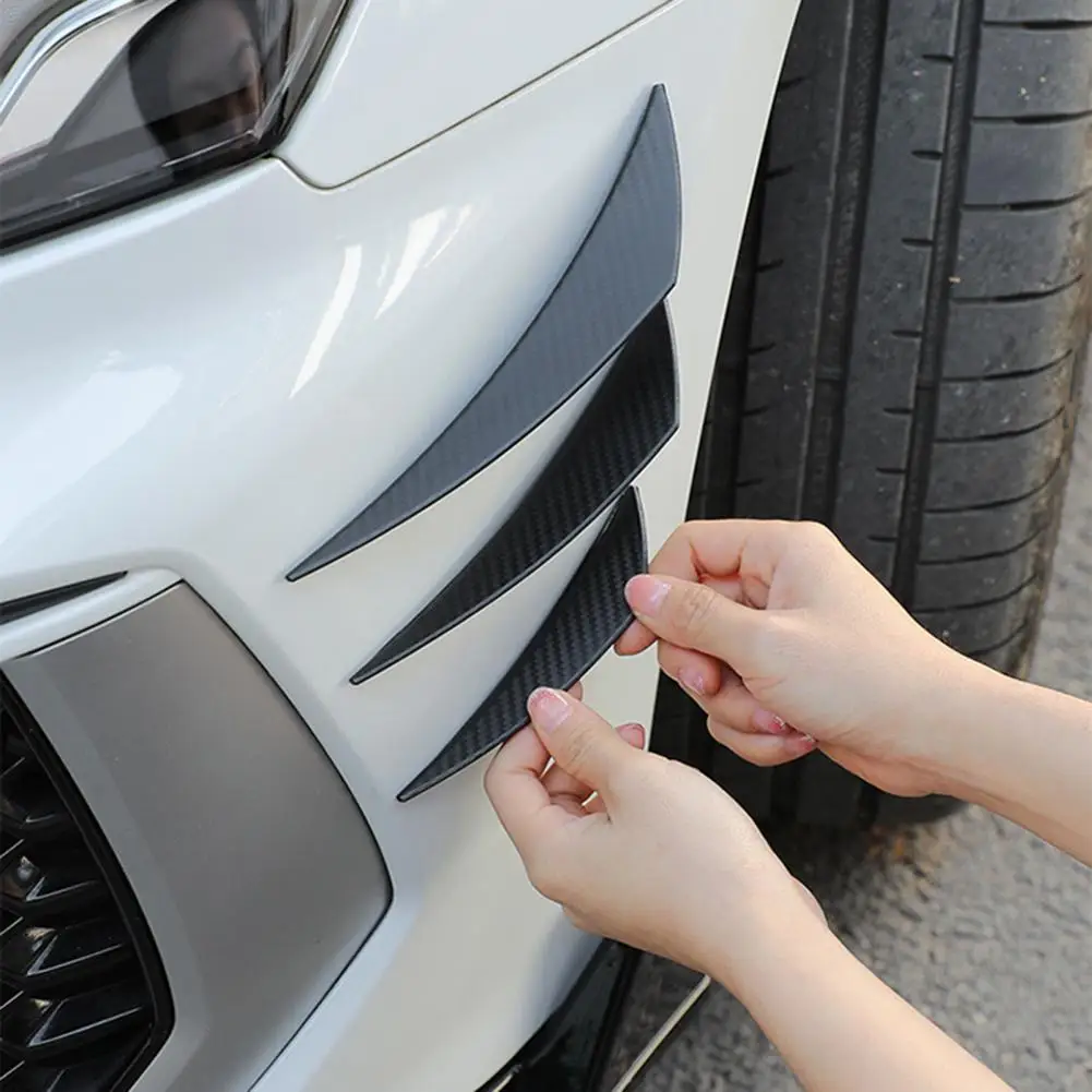 6Pcs 13/16/19cm Black Anti-Collision Patch Car Bumper Guard Strip Extended Universal Auto Anti-Scratch Bumper Protector Trim