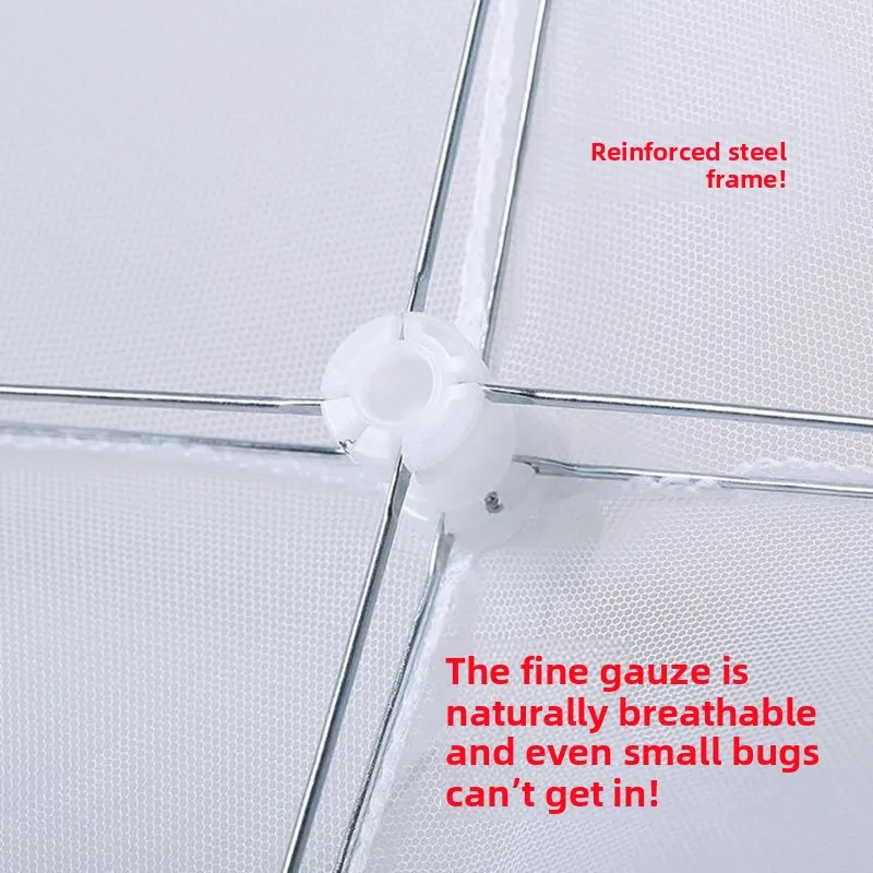 2PCS Foldable Food Mesh Cover Anti-fly Umbrella Tent Cover Vegetable Fruit Breathable Insect-Proof Lid Food Protection Gadget