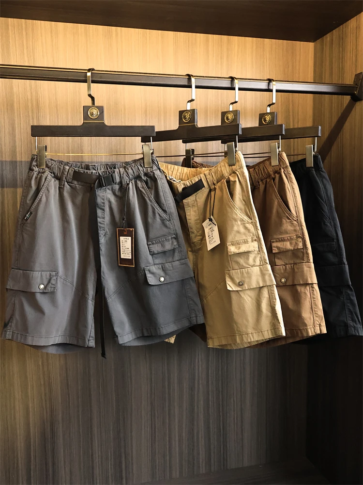 

Мужские летние повседневные брюки Heavyweight Waed Japanese Sle для активного отдыха, спортивные шорты длиной до колена с поясом, прямого кроя