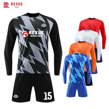 Men Kid Long Sleeve Football Jersey Set DIY Custom 22/23 New Season Team Soccer Training Match Sports Uniform Suit for Children