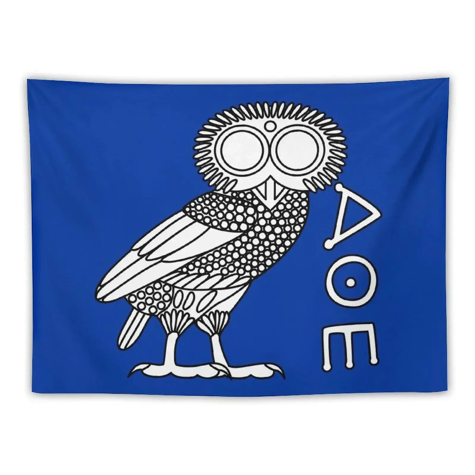 

Owl of Athena [White + Ethnicon] Tapestry Outdoor Decor Decoration Room Room Decoration Korean Style Tapestry