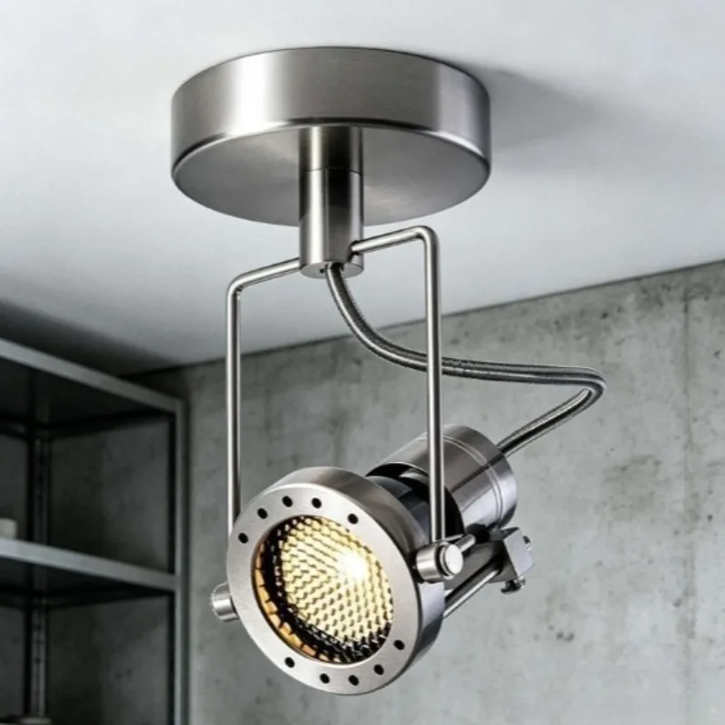 Metal LED Spotlight Small Minimalist Adjustable Spotlights Coffee House Clothing Store Ceiling Lamp Commercial Use Lighting