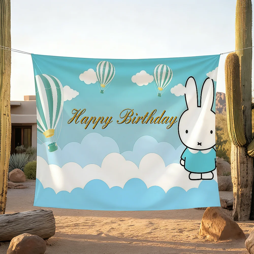 Cartoon M-Miffy Flag For Living Room Home Dorm Decor Wall Outdoor Camping Party Banner Gifts