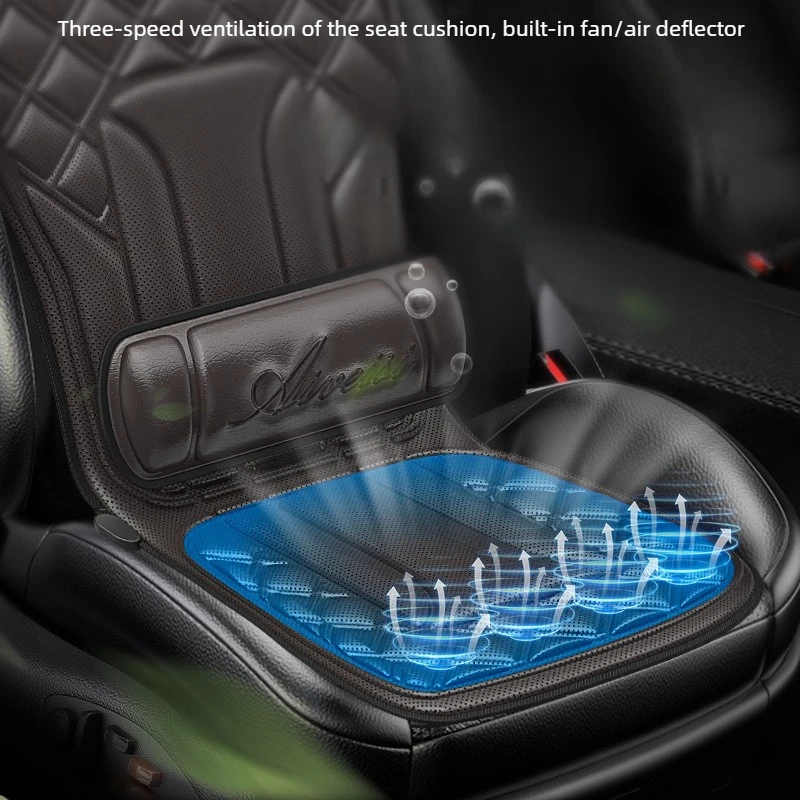 Multi-Function Car Massage Cushion for Neck Back, Heated Vibrating Ventilation Pad, Full Body Relaxer for Vehicle Seat view 3
