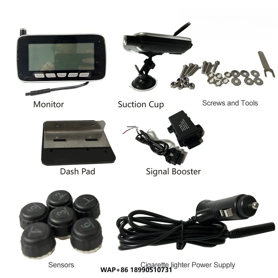 

Truck Tire Pressure Monitoring System Car TPMS 4 External Sensors for Truck Trailer,RV,Bus,Miniature Passenger Car
