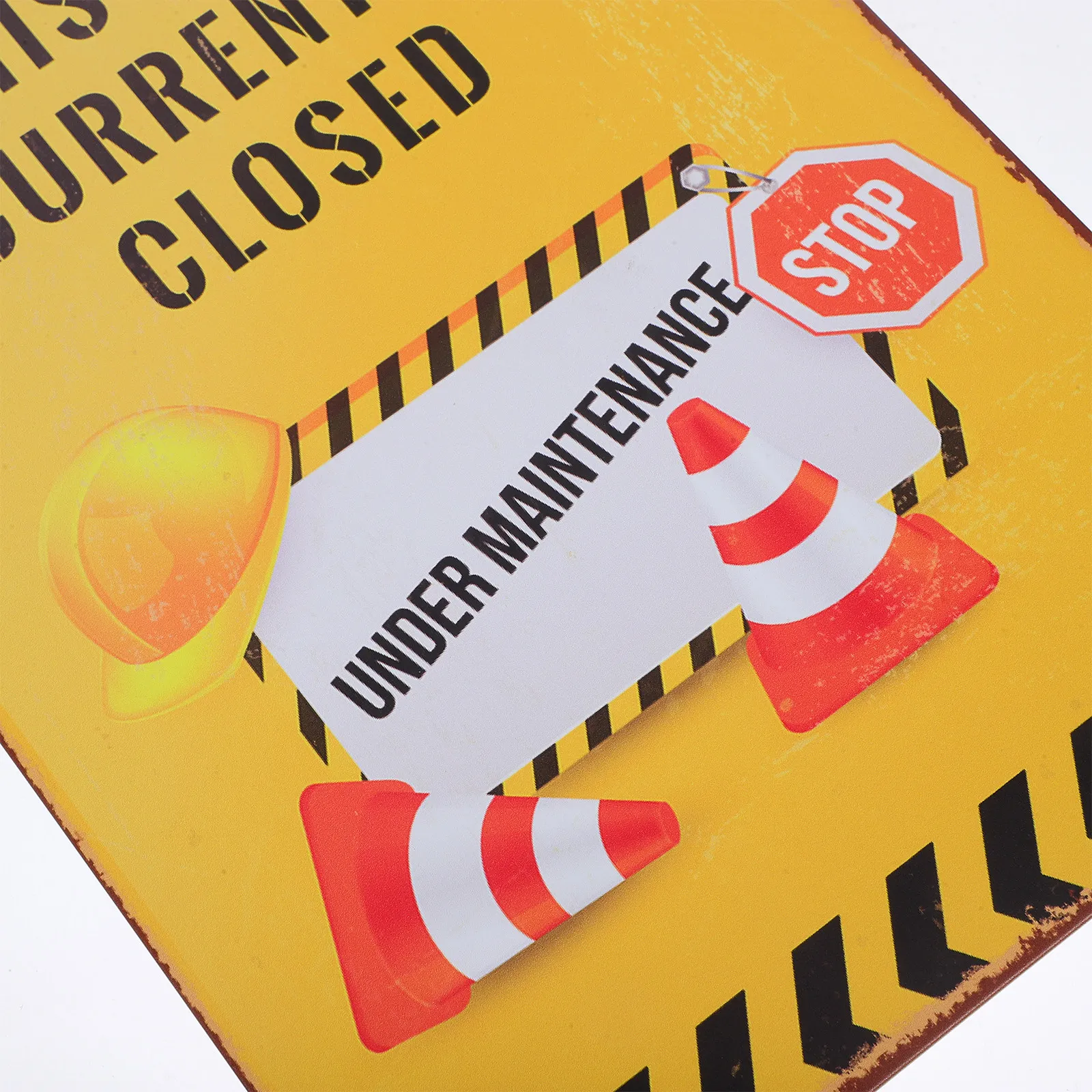 2Pcs Traffic Warning Signs Closed for Maintenance for Public Spaces Parks Subways Schools Safety and Security Sign