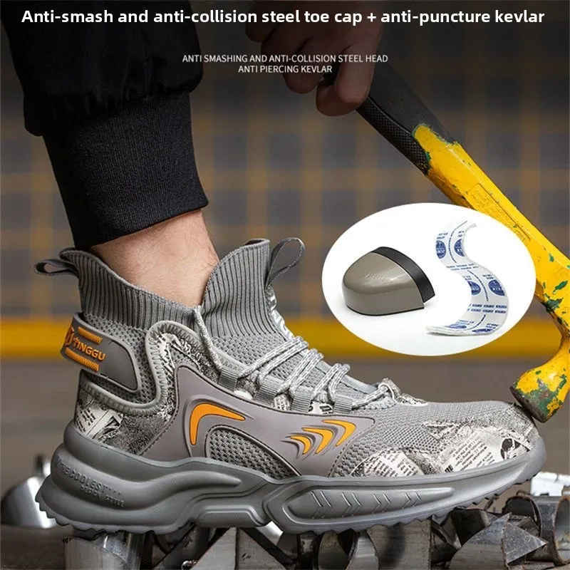 أحذية أمان رجالية جديدة غطاء صلب لأصبع القدم أحذية رجالي مقاومة للثقب ومضادة للسحق أحذية عمل للرجال والنساء أحذية عمل ناعمة قابلة للتنفس