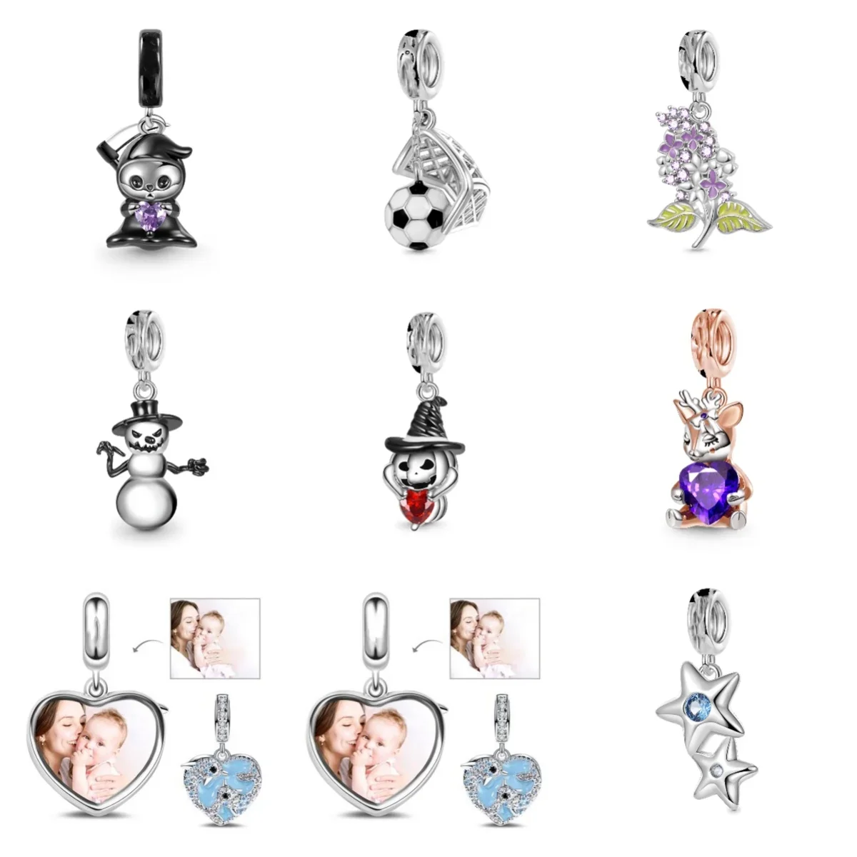 

Ladies Snowman Pendant, Exquisite Jewelry in Winter, Compatible with Original Wristband, Europe, Christmas, Halloween