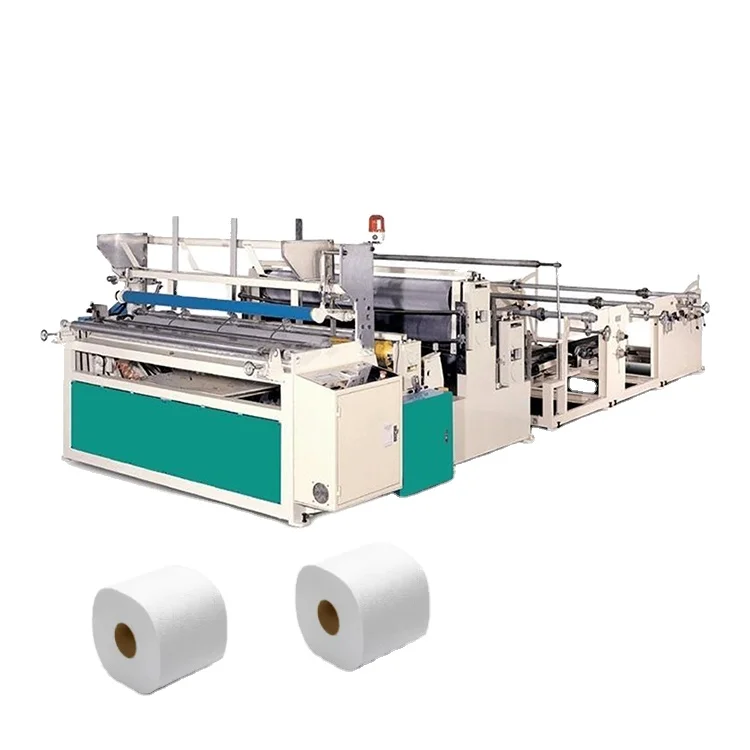 Toilet Tissue Paper Roll Rewinding Making Machine with Embossing Unit