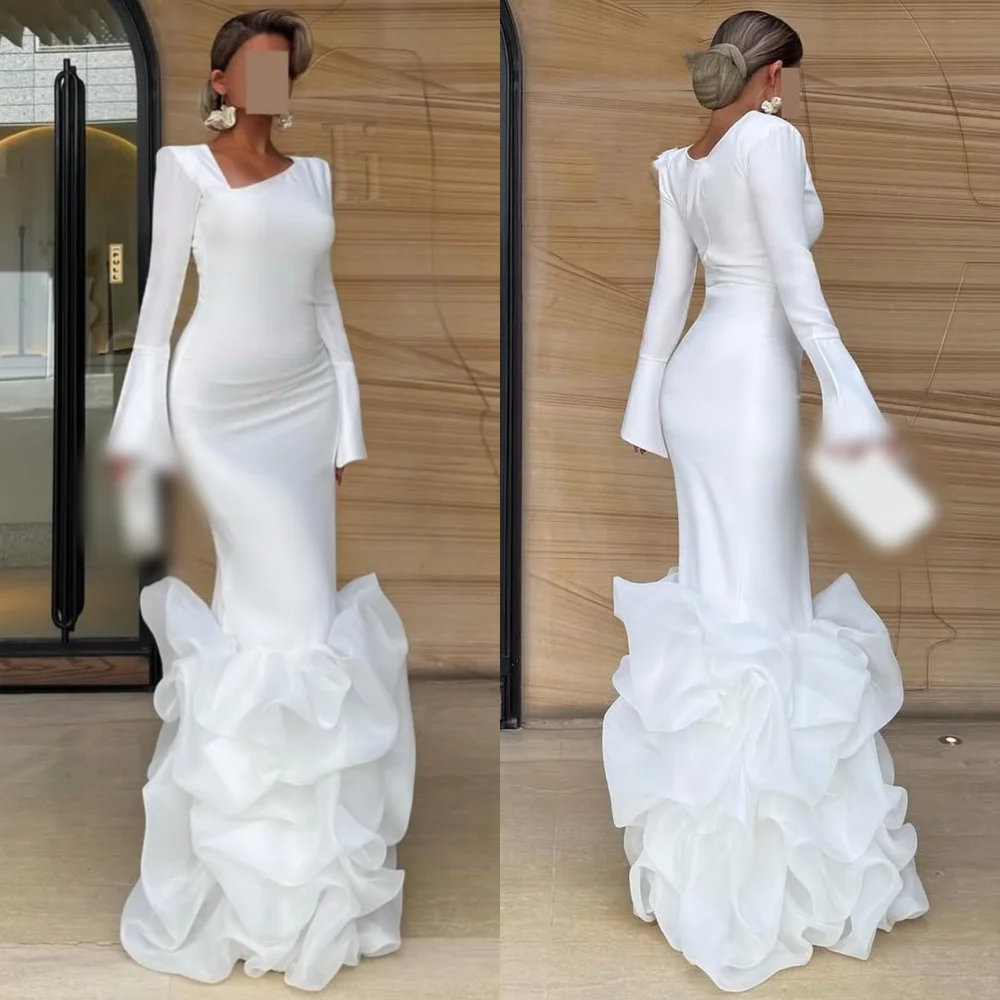 

Customized Fashion Elegant Organza Pleat Straight V-neck Long Dresses Bespoke Occasion Intricate Matching