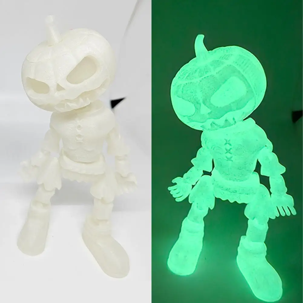 Pumpkin Man Shape Decoration Glow-in-the-dark Pumpkin Man Figurine Jack O Lantern Ornaments for Halloween House Party for Kids