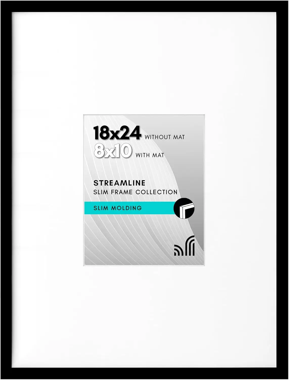 

18X24 Poster Frame With Polished Plexiglass - Use As 8X10 Frame With Mat Or Display 18X24 P Without Mat - Streamline Collection