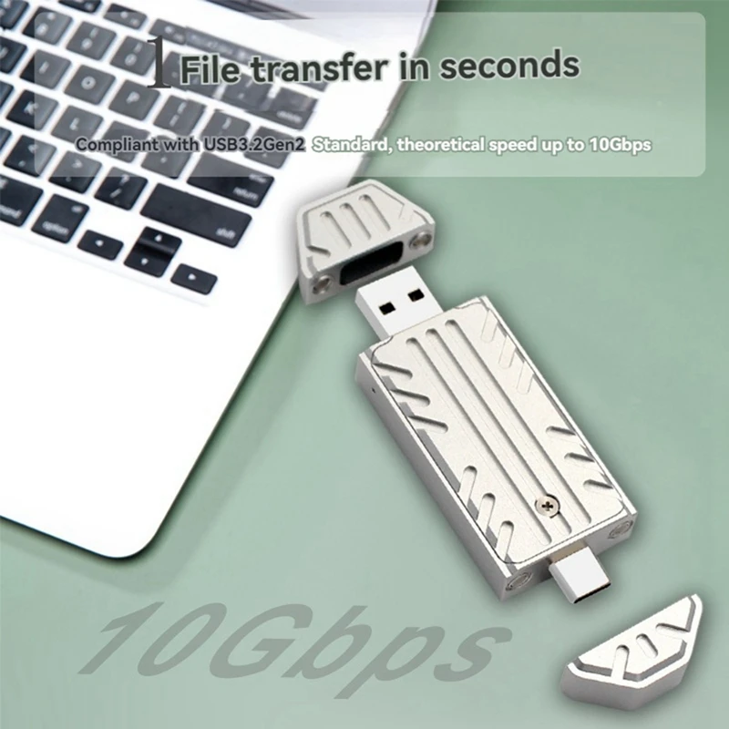 حافظة M.2 NVME SSD حاوية خارجية USB 3.2 Gen2 10Gbps Type-A + Type-C M2 NVME صندوق محول يدعم 2230 M.2 NVME SSD