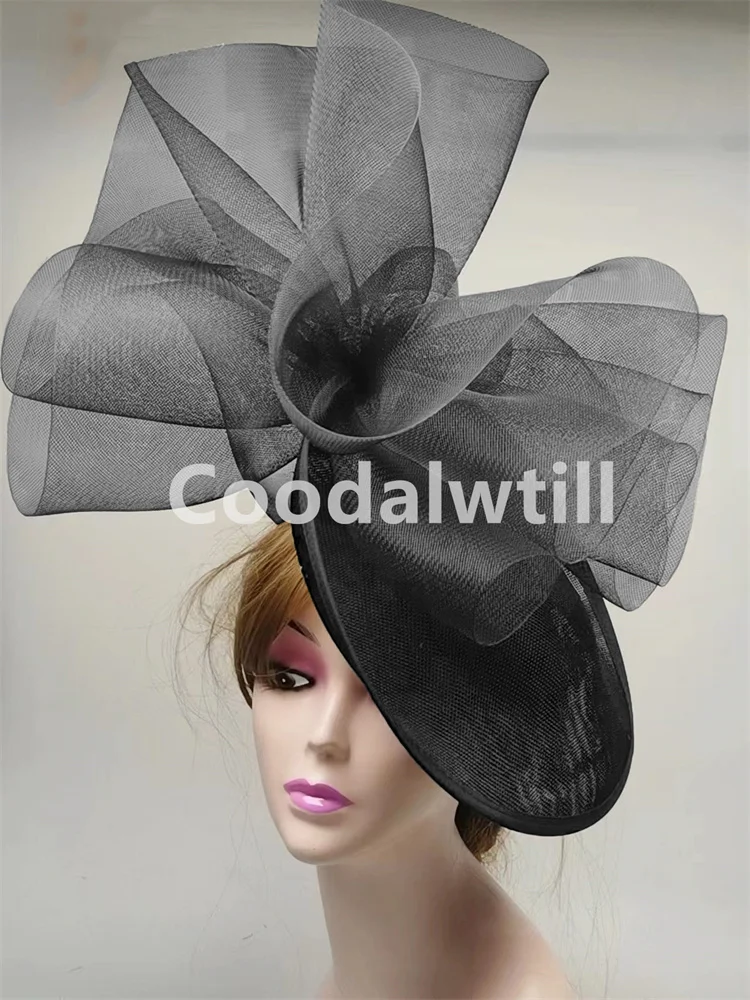 Kentucky Derby Big Hair Fascinator Hat Women Fashion Mesh Headpiece Bride Wedding White Headwear Royal Ascot Event Big Headpiece