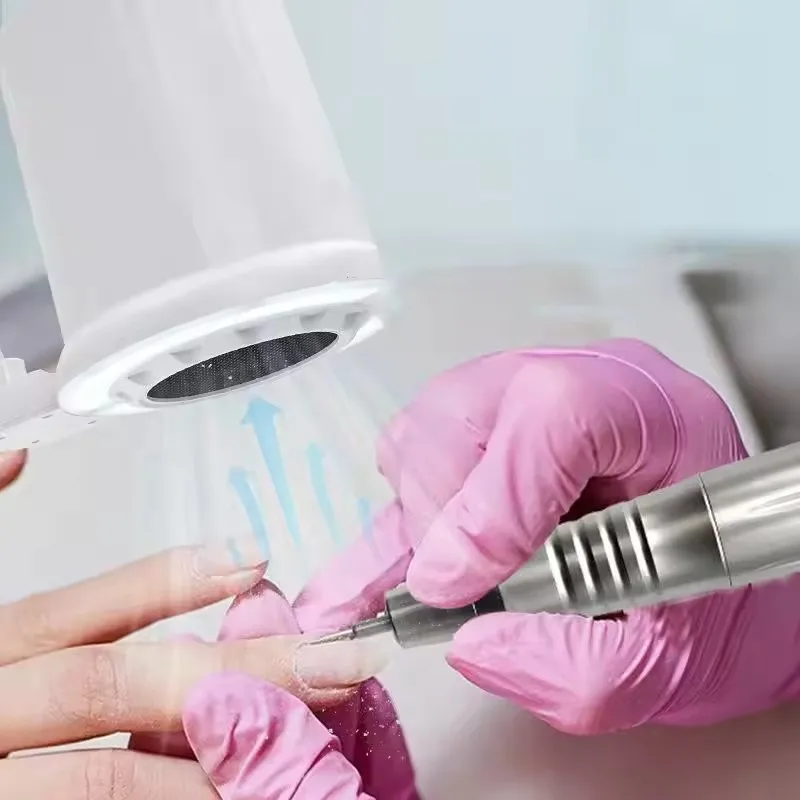 Powerful Low Noise Nail Vacuum Cleaner 230W Professional Table Nail Dust Collector Extractor With Three Color LED Lights Lamp