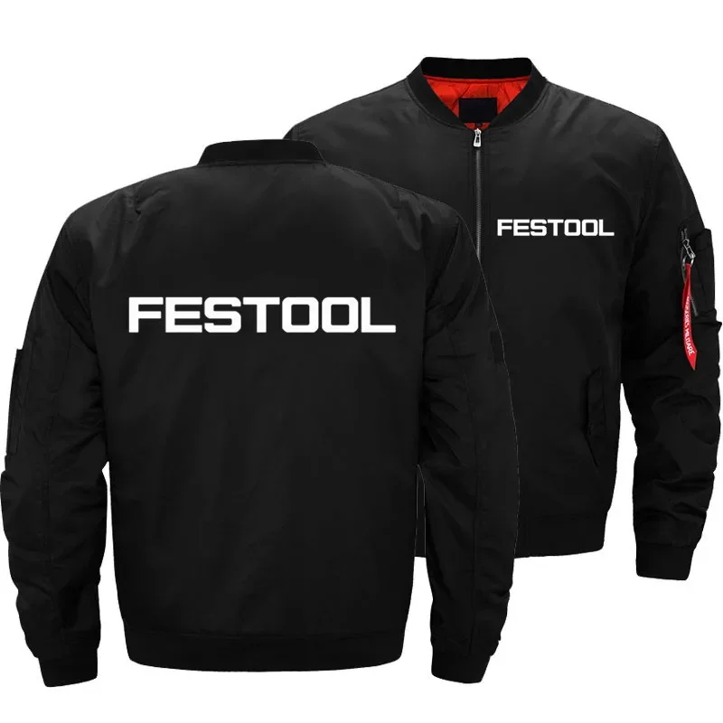 Festool Tools Ma-1 Zipper Jacket Bomber Jacket Men Daily Casual Travel Moto Jacket Winter Thick EU Size Coat Warm Windbreaker