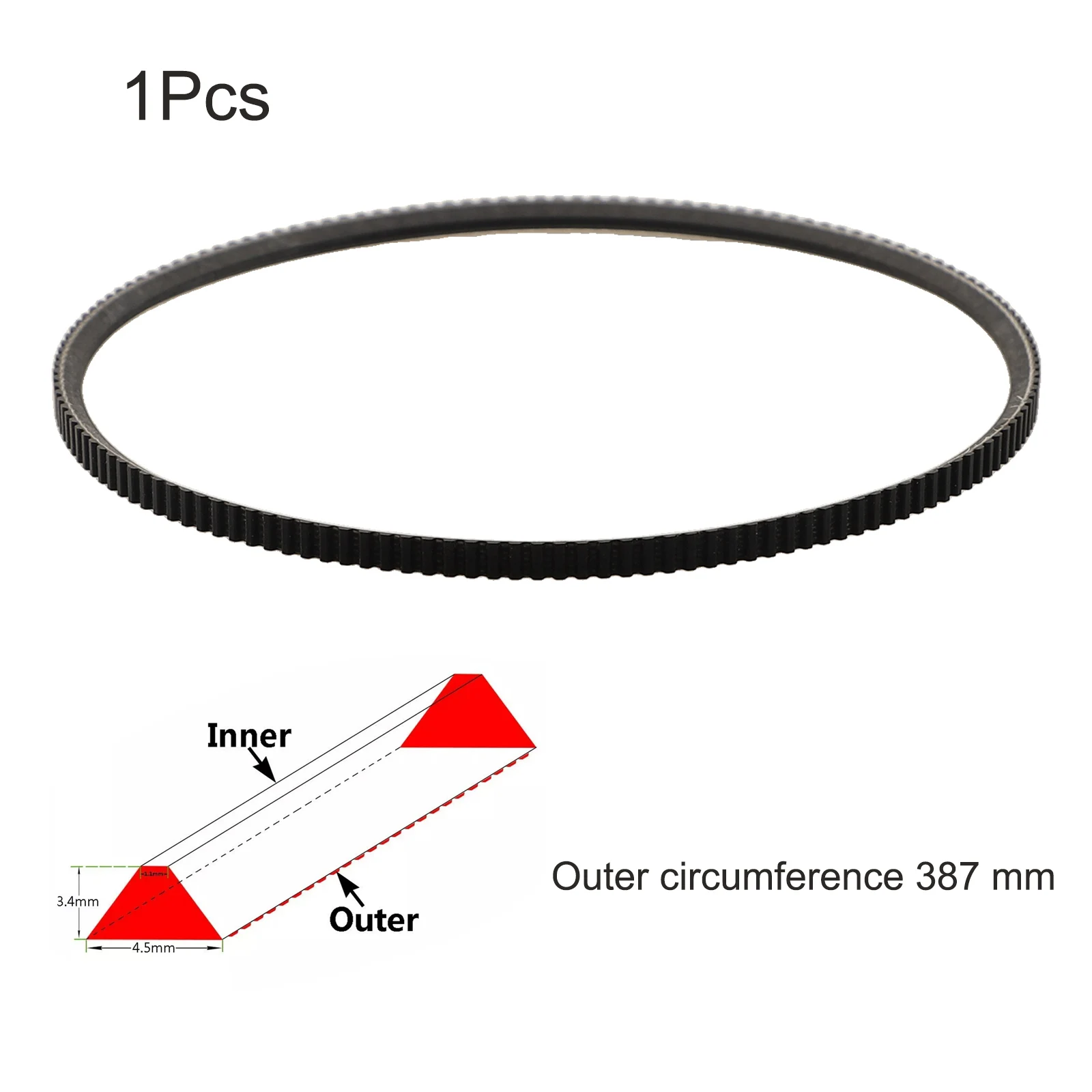 MINI LATHE DRIVE BELT MODEL 5M387 FOR WM210 LATHE MOTOR BELT 5M387 Lathe Belt Polyurethane For WM210V  Lathe Belts