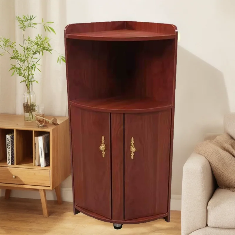 

W8 Living Room Corner Cabinet Triangle Bedroom Sofa Side Cabinet Dining Room Corner Cabinet Curved with Door