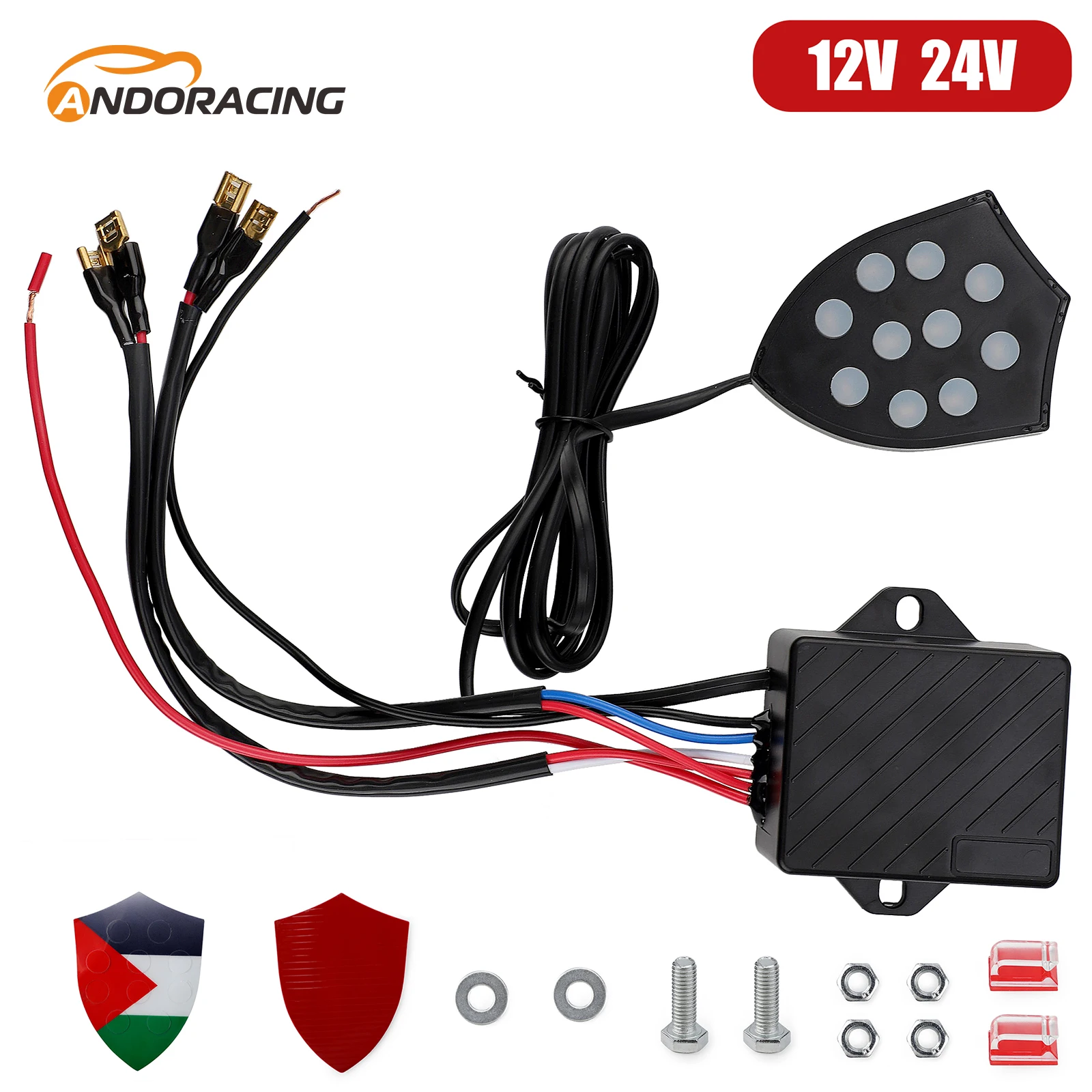 Universal 12V-24V 10 Sound Musical Electronic Horn Controller Regulator Monitor Automotive modification accessories