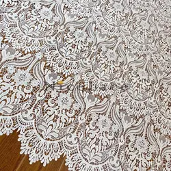 Nicelace Hot Selling Women Fashion Lace Accessories Polyester Guipure Embroideried Fabrics Wedding Gown Bridal Dress Wide 120CM