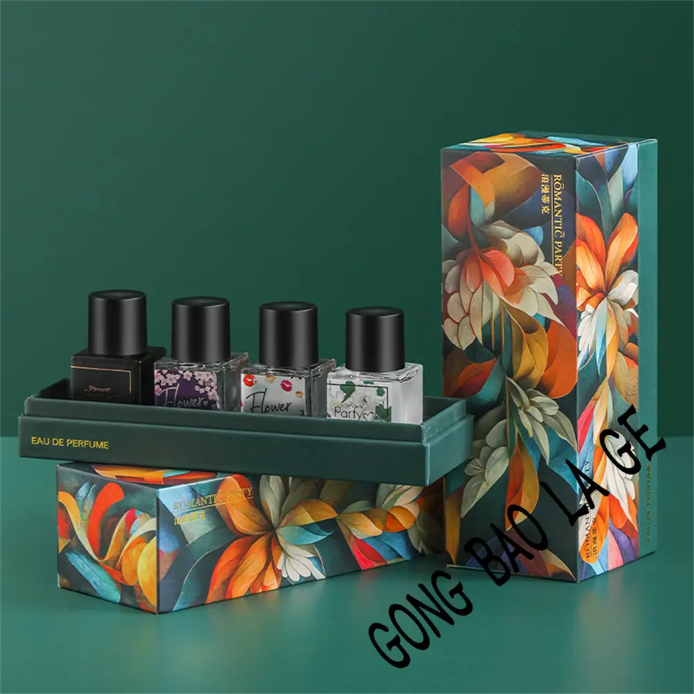 Original Brand Perfume Gift Box, Unisex, duradouro perfume floral, exala charme feminino, fragrância, Eau De Parfum, 4 Piece Set, 40ml