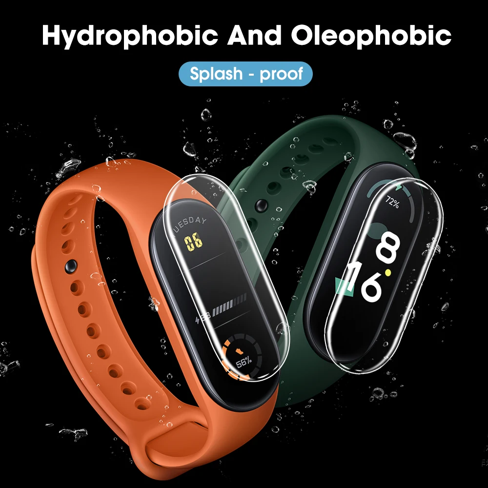 Защитная пленка для Xiaomi Mi Band 8 7 6 5 4 3, полное покрытие, мягкая Гидрогелевая защитная пленка, аксессуары для умных часов, не стекло