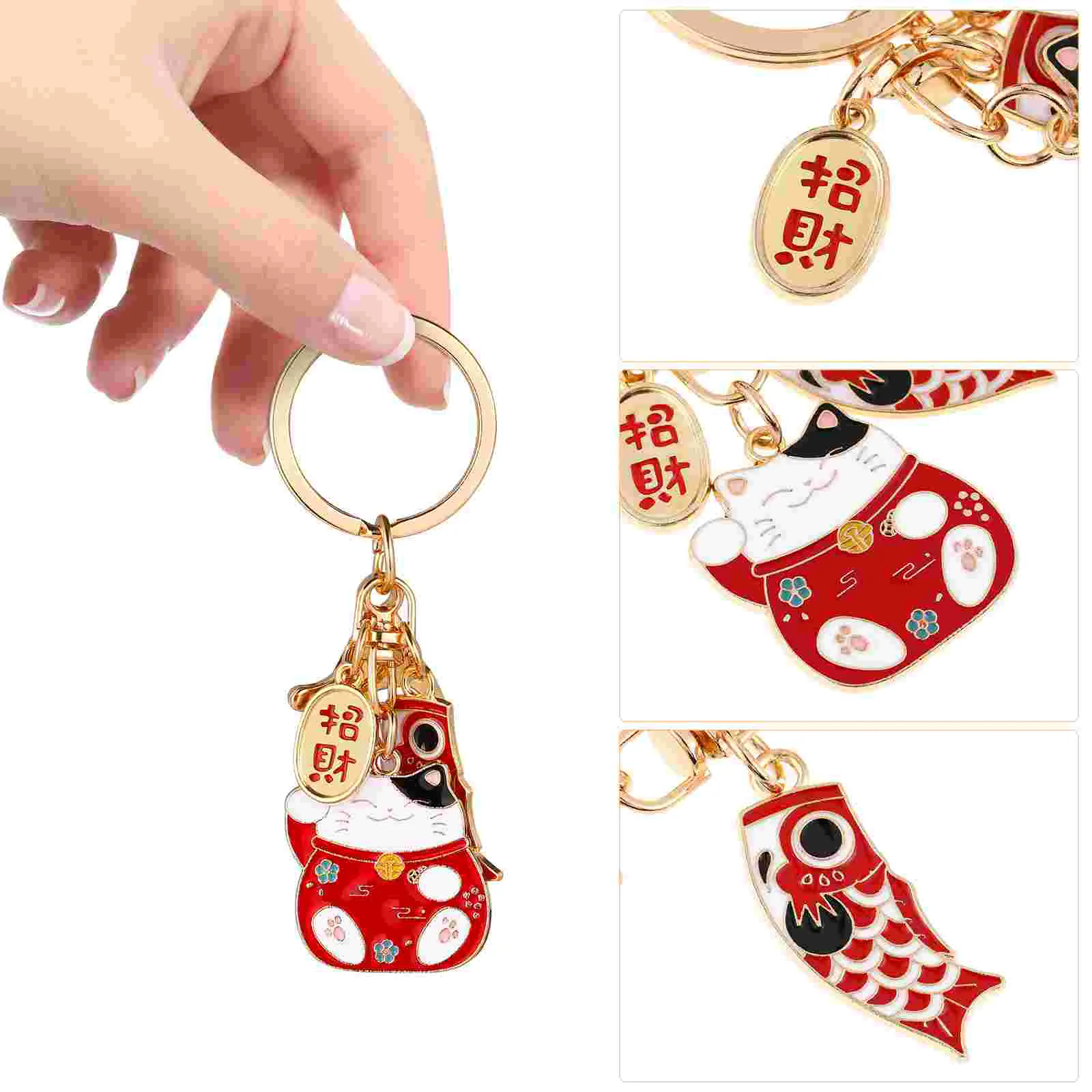 2 Pcs Kimchi Plate Keychain Food Plates Keychains for Keys Ramekins Red