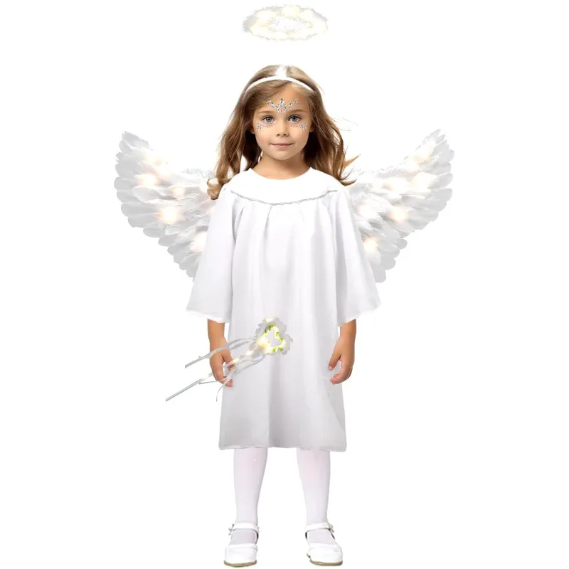 31.5 Adult Kid Angel Wing Halo and Fairy Wand for Adult Women  Children Girls Halloween, Christmas Party Costumes